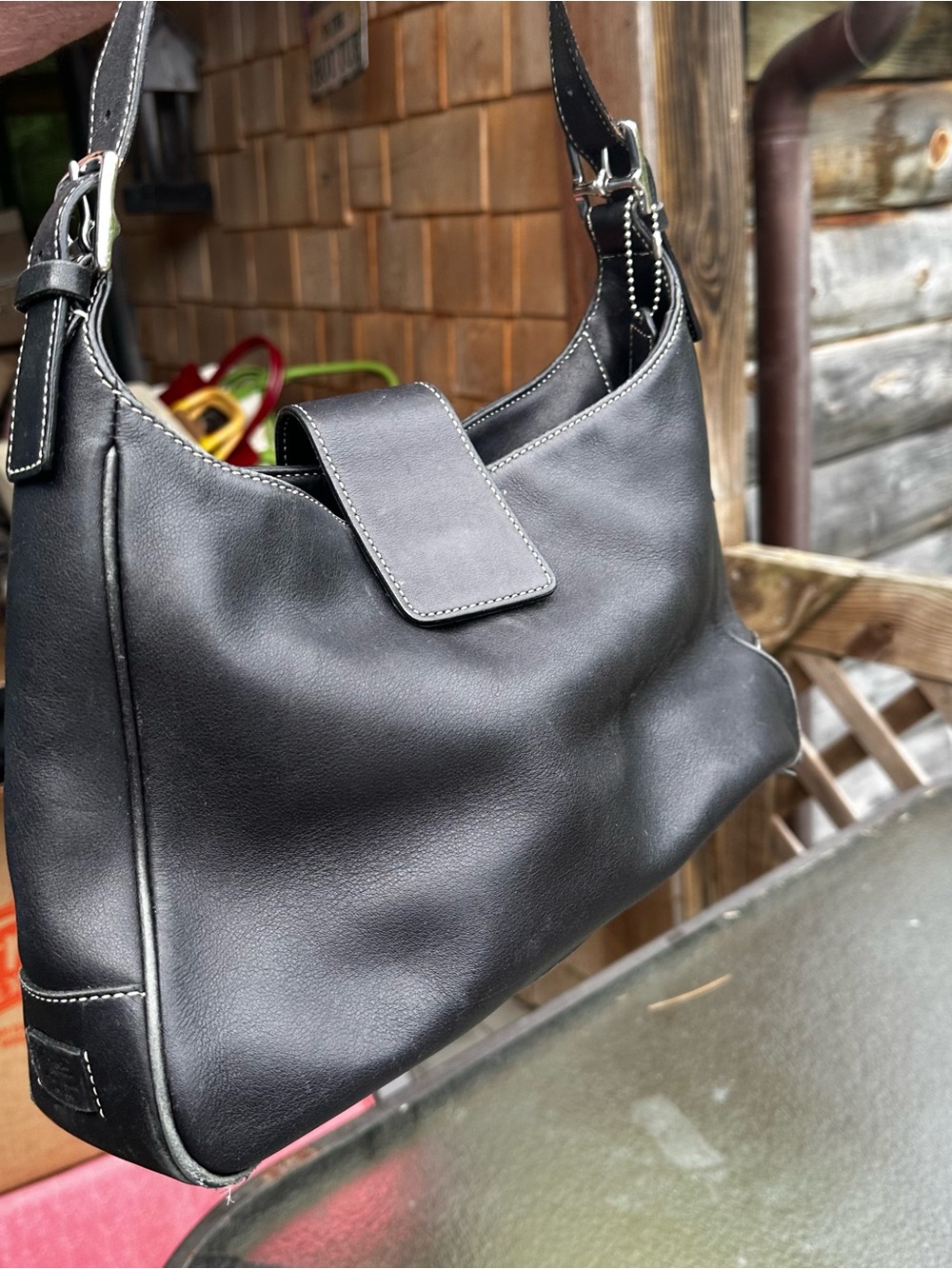 Coach Black Leather Shoulder Bag